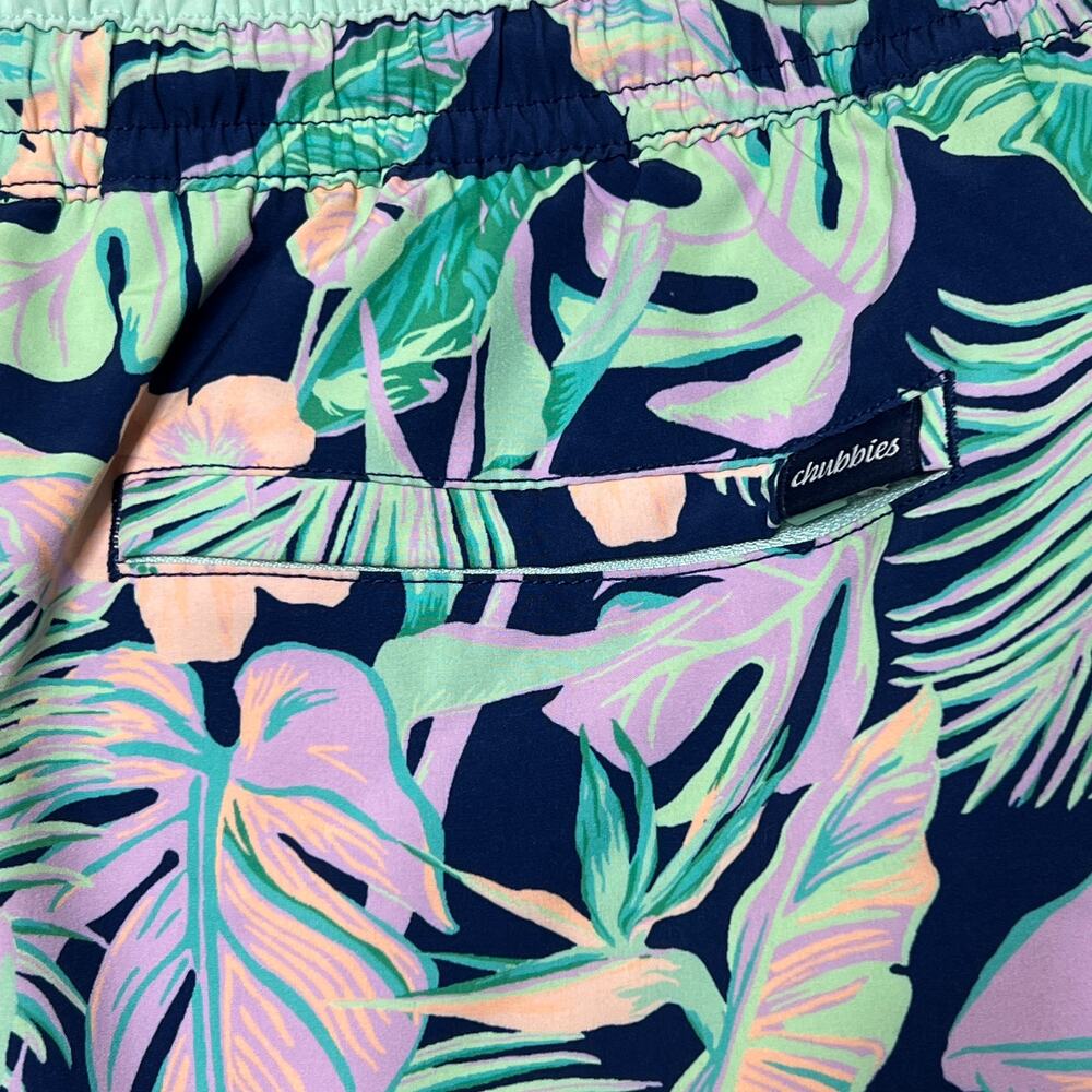 Chubbies Swim Trunks Tropical Floral Print Elastic Waist Drawstring Size XL - Picture 9 of 11